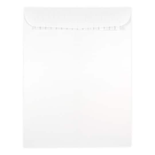 JAM Paper 9.5" x 12.5" White Open End Catalog Commercial Envelopes with Peel & Seal Closure
